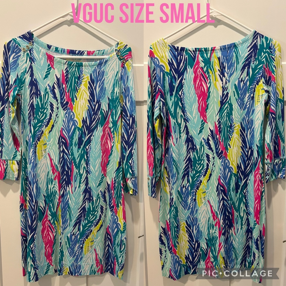 Lilly Pulitzer Multicolor Feather Print Midi Dress
